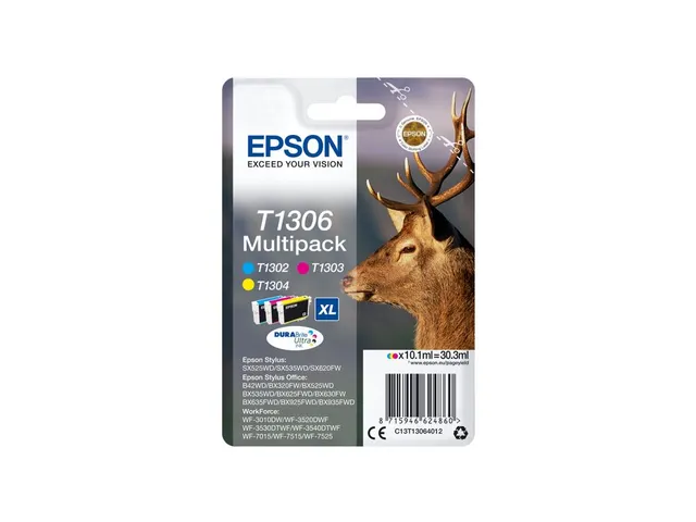 Cartouche d’encre Epson T1306 Pack 3 couleurs XL